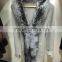 2015 new fashion real sheep fur vest with natural silver fox fur trimming