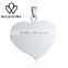 Fashion jewelry 316l stainless steel heart shape pendant necklace for women men
