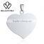 Fashion jewelry 316l stainless steel heart shape pendant necklace for women men