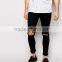 gay pants denim jeans sale denim man skinny jeans pant with Rip Knee men jeans pent(LOTA017)