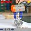 ss316 flanged V type pneumatic ball valve with limit switch