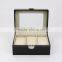 3 Slots Popular Black Pu Leather Mens Watch Case Wristwatch Box Packaging Watch Box