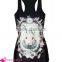 Wholesale Pinky Ladies With Corsets Printed Black stringer tank top for women