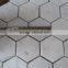 Big Hexagon Bianco White Carrara Marble Mosaic tile 12x12
