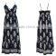 Spaghetti Strip Printed Tunic Maxi Dress