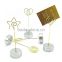 5 different shapes of golden memo clips with silver resinic base for tabletop use