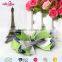 Latest design green handmade ribbon grossgrain hair bows for women