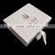 hot foil rose gold logo matte white magnetic closure paper folding gift packaging box with ribbon