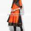 Orange Printed Viscose Churidar Kameez Dupatta With Jacket Designs Designer Long Kurtis Pakistani For Stitching HSd5017