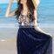 new design chiffon flower print pleated mini skirt