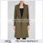 Wholesale Ladies Apparel Front Slip Pockets Dark Olive Piped Crepe Coat(DQE0371C)