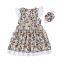 New Arrival Wholesale Baby Toddler Boutique Clothing Beautiful Girl Flower Dress With Headband