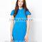 2015 New Arrival Womens Short Sleeve Stretch Pique Classic Polo Dress Plain Blue 100% Cotton Pique Polo Dress
