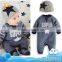 Custom design baby clothes soft cotton jeans style kids star winter suit set baby romper of 2-7 years old with cute hat