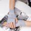 Hot sale lady short fingerless wool cashmere blended solid colorknit cashmere glove