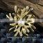 Gold-plated natural pearl snowflakes antlers shawl brooch buckle