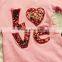 2.14 theme Valentine's day girls clothes Love spring heart outfits red sequins pants with matching necklace and bow set