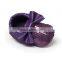 High quality pu sequin baby moccasins