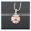 2017 New Design Top quality 14k white gold volleyball pendant necklace , sports Jewelry