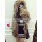 SJ117-01 Brown Raccoon Fur Jacket Women China New Open Factory Store Garments Hooded Fur Jackets