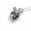 Fashionable New Top Quality Big Crystal Rhinestone Cute Bear Pendant Simple Slivery Chain Latest Design Necklace