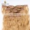 Factory price virgin cheap brazilian human hair golden colour clip hair extension