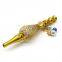 115mm Length metal yellow smoking pipe with metal beads lantern shape cigarette holder filter rod with penant