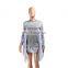 New Personality Elegant Fashion Tops Women O Neck Patchwork Long Sleeve Hoodie Casual Ruffles Loose Empire Waist Sweatshirt