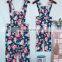 2019 summer family matching clothing floral print overalls mother and child dress Long Maxi Dress