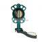 Epoxy Resin sprayed Blue PN6 DN25 DN500 Butterfly Valve With Handle