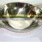 Aluminium Salad Bowl with Leaf Pattern Handle in Nickle Polish 38x22