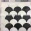 Black and White Fan-shaped Mosaic Tile Kitchen Backsplash Craft  bathroom and swimming pool mosaic Tiles