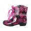 PVC transparent checked children rain boots
