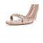Sandal high heel ankle strap women shoes with rhinestones open toe shinning sandal available in USA or UK sizing