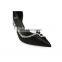 Women black pumps high heels rhinestones sandals shoes