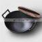 Wood Lid Fully Seasoned Frying Restaurant Kitchen Gas Non Stick Cooking Iron Induction Wok