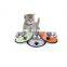 sublimation adjustable collapsible travel ceramic gold aluminium melamine smart modern tilted dog bowl slow feeder