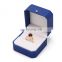 Custom Logo Octagonal Shape Royal Blue Color  Pu Leather Ring Box