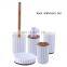 Amazon Hot Selling Eco-friendly Household Powder Coating Bathroom accessories Seven-Pieces Bamboo and Plastic Bathroom Sets