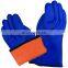 Long Sleeve Cassimere Fleece Lining Thermal Orange Sandy PVC Fully Dipped Waterproof Fishing Gloves for Winter