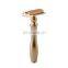 Men Luxury Shaver Matte Gold  Metal Handle Singe Blade Shaving Safety Razor