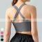 Breathable Running Wear Square Neck Cross Back Yoga Tank Top Sleeveless Gym Fitness Tops Yoga Tank Top Women With Fixed Pad