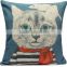 2015 hot sale cat printing cushion,lovely cat art style pillow,couple pillow
