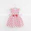 2016 Korean style children frocks design kids wear baby girl dot dress 2-6 years with factory price