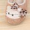 Cute baby girl sandals beige and pink with pearl baby girls dress shoes kids sandals