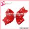 Valentines day pink heart grosgrain ribbon bow hair accessories vintage hair bow clips (QRJ-0024)