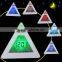 7 LED Color Triangle Alarm Clock change alarm clock Pyramid Digital LCD Snooze