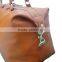 2016 Fashionable waterproof duffle bag Brown genuine Leather travel dufflel bag