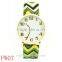 Womens Rainbow Sport Style Fabric Band Quartz Analog Wrist Watch