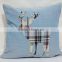 PLUS hot selling deer design plain cotton throw pillow cover with great price
